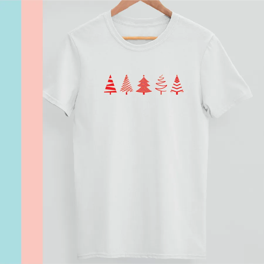 Minimalist Christmas Tree Silhouettes T-shirt