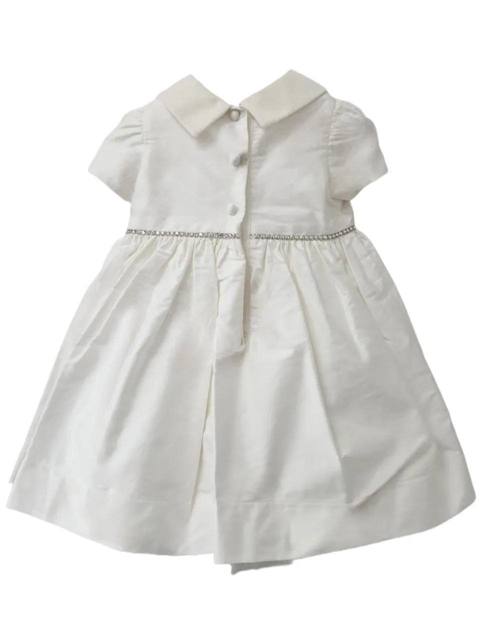 MONNALISA Girl's White A-Line Short Sleeve Full Skirt Dress #734903 24 Month NWT