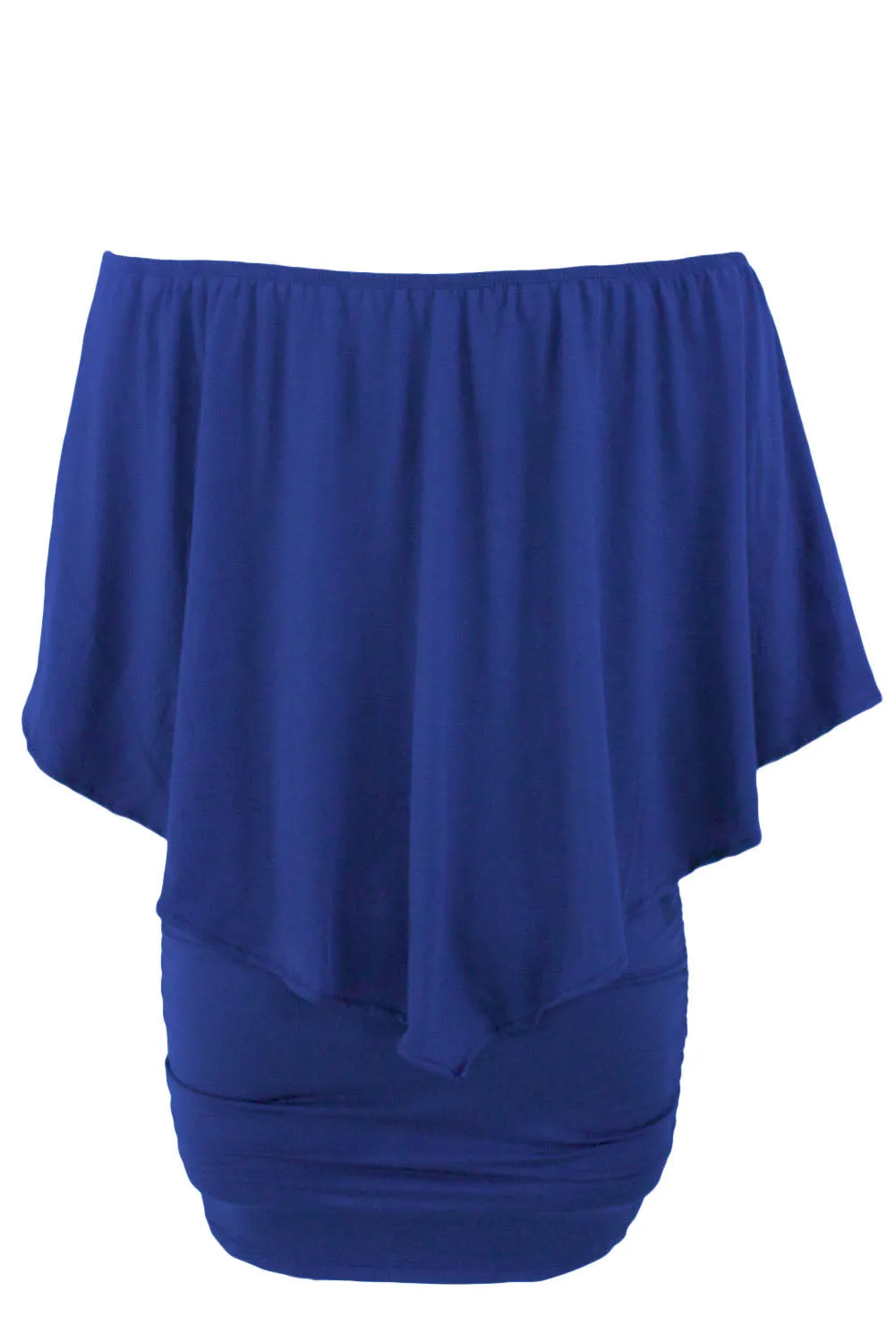 Multiple Dressing Layered Blue Mini Poncho Dress