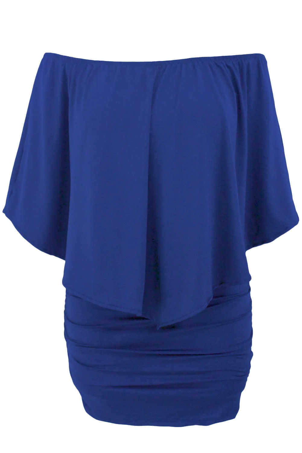Multiple Dressing Layered Blue Mini Poncho Dress