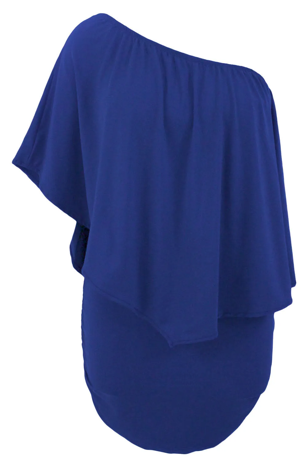 Multiple Dressing Layered Blue Mini Poncho Dress