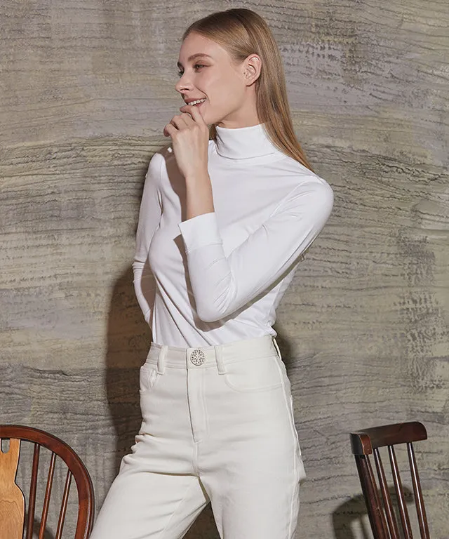 MYCL  Turtleneck Heating T-shirt - White