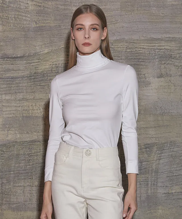 MYCL  Turtleneck Heating T-shirt - White