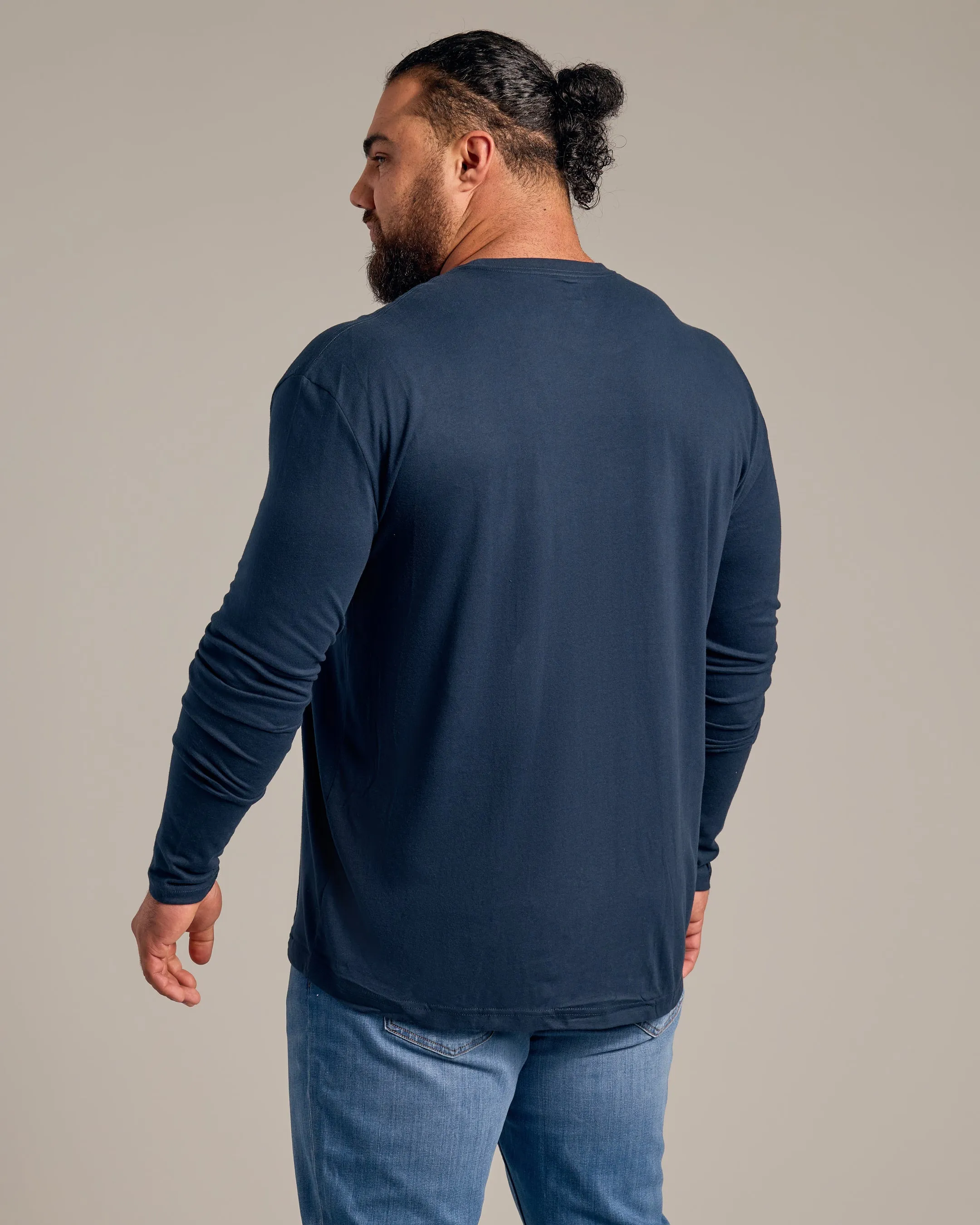 Navy Long Sleeve Crew Neck Tee