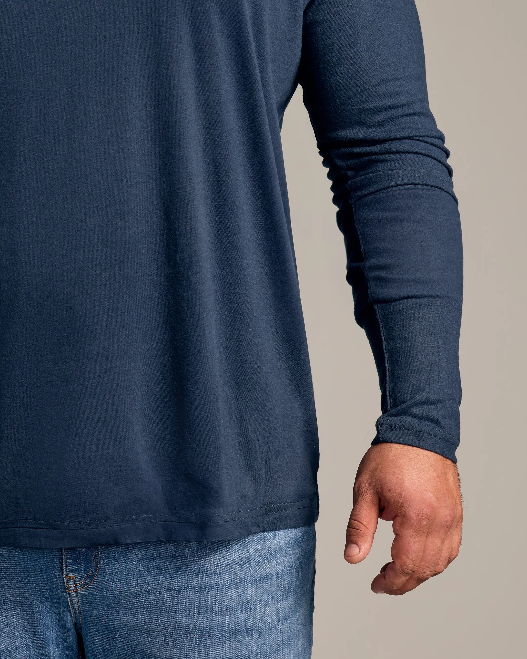 Navy Long Sleeve Crew Neck Tee