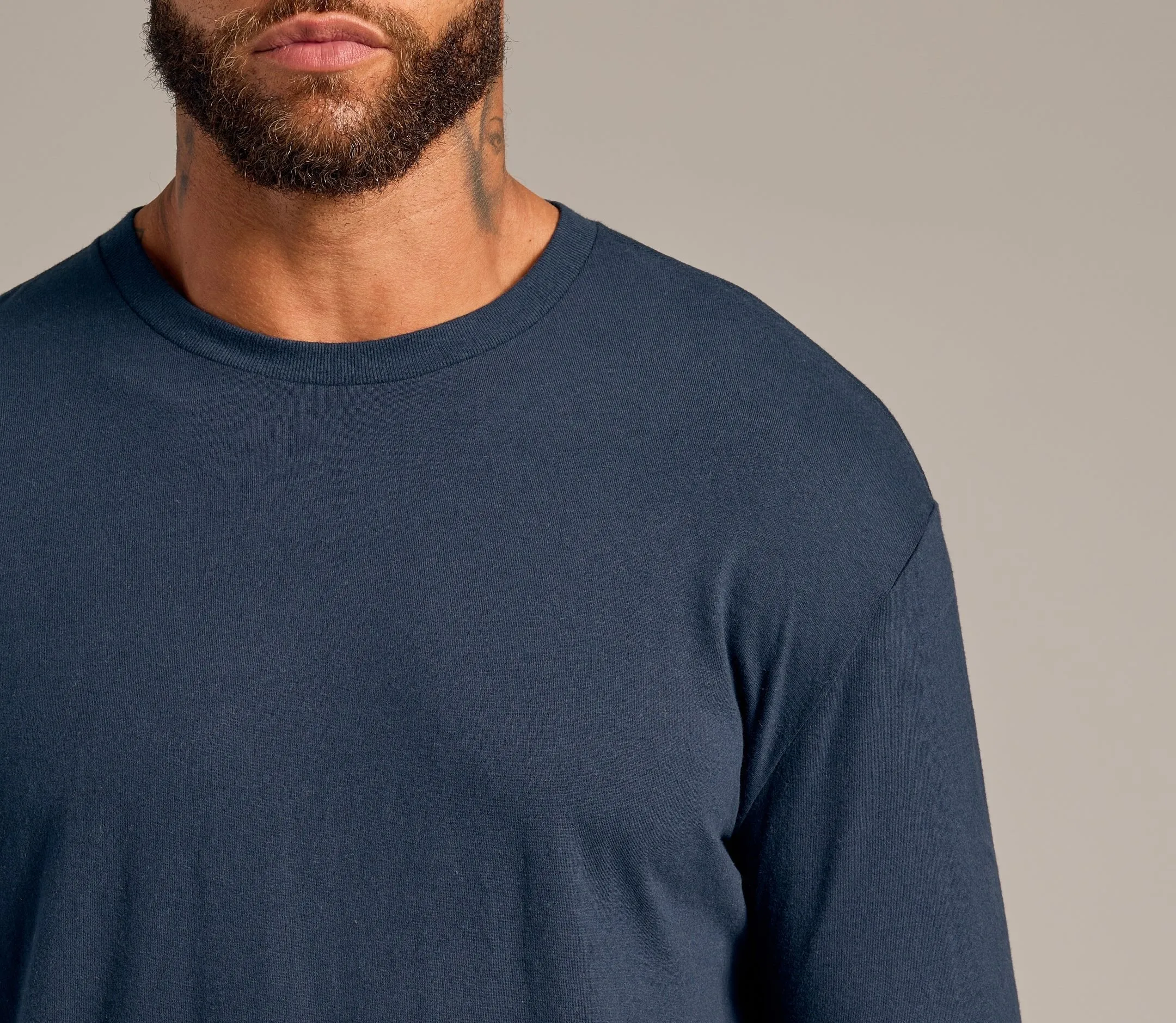 Navy Long Sleeve Crew Neck Tee