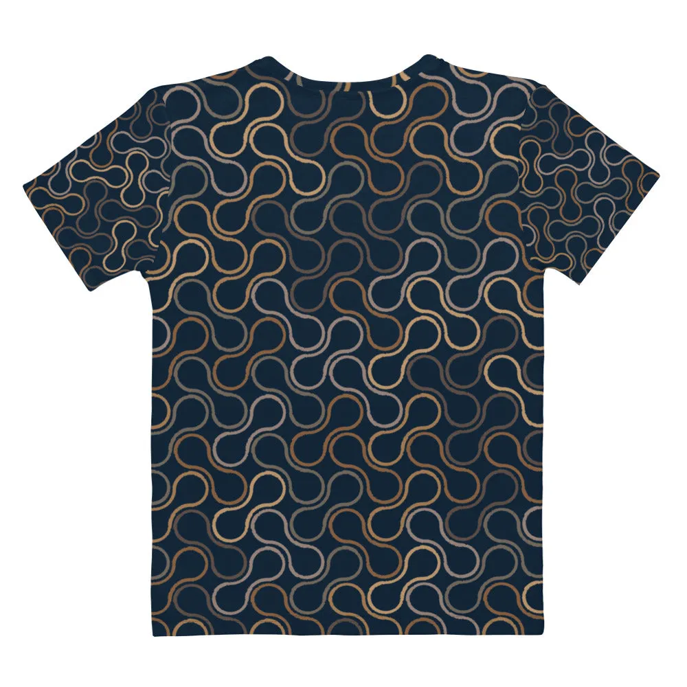 Navy Pattern - Sustainably Made Women’s Short Sleeve Tee