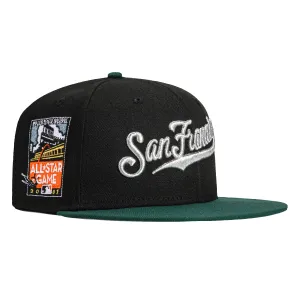 New Era 59Fifty Barbershop San Francisco Giants 2007 All Star Game Patch Script Hat - Black, Green, Metallic Silver