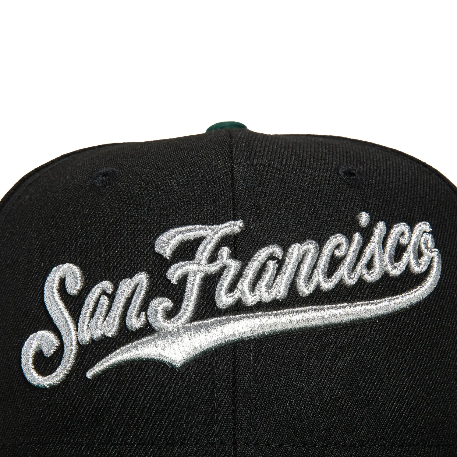 New Era 59Fifty Barbershop San Francisco Giants 2007 All Star Game Patch Script Hat - Black, Green, Metallic Silver