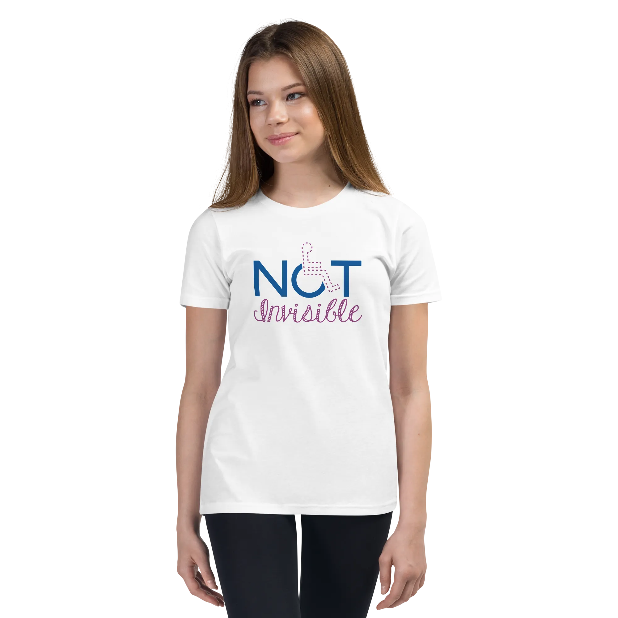 Not Invisible (Youth Light Color T-Shirts - Fancy Font)