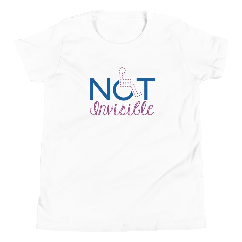 Not Invisible (Youth Light Color T-Shirts - Fancy Font)