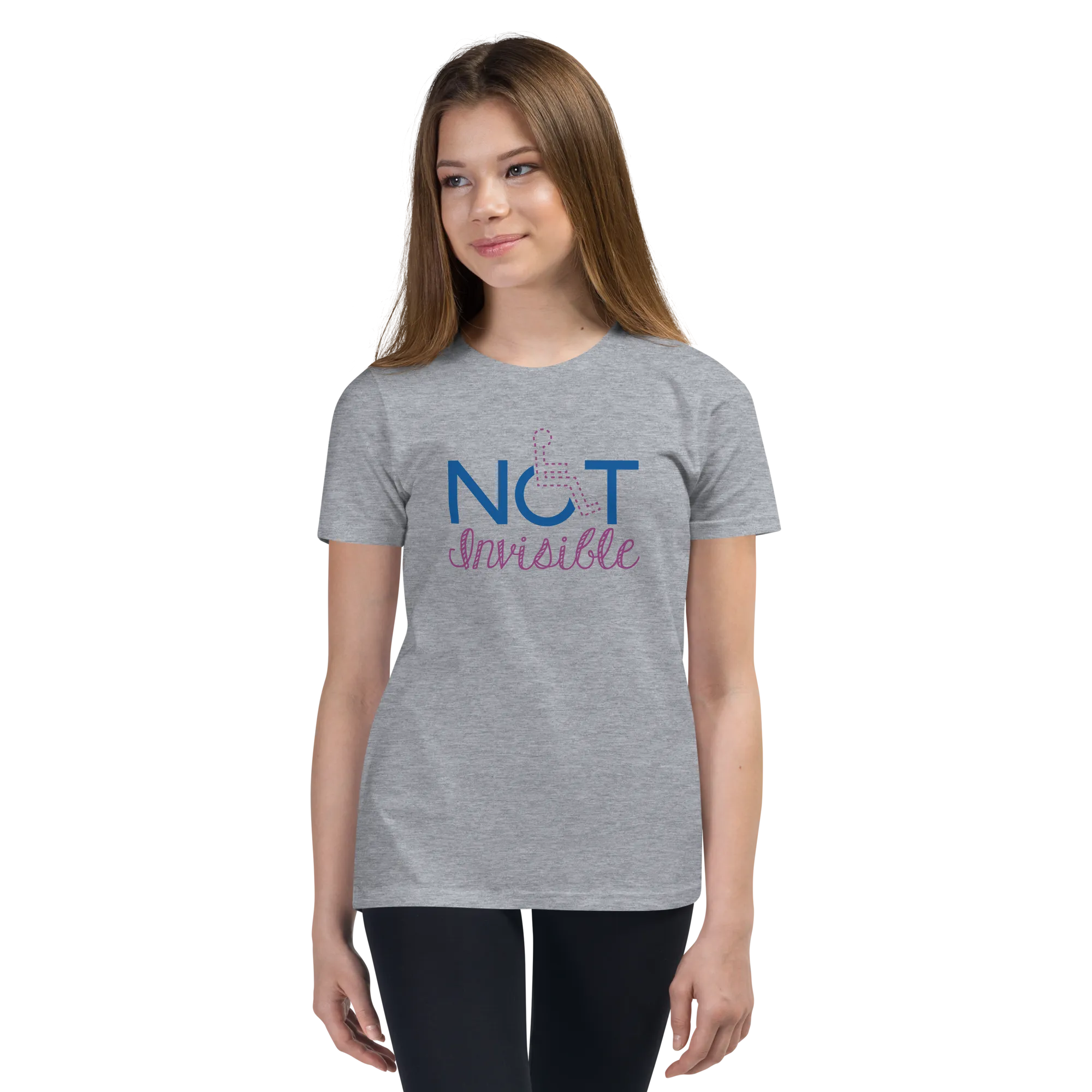 Not Invisible (Youth Light Color T-Shirts - Fancy Font)