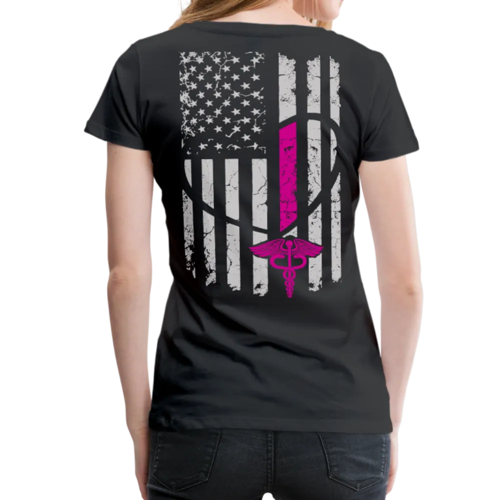 Nurse Flag Heart Flag Front Women’s Premium T-Shirt (CK1818) updated