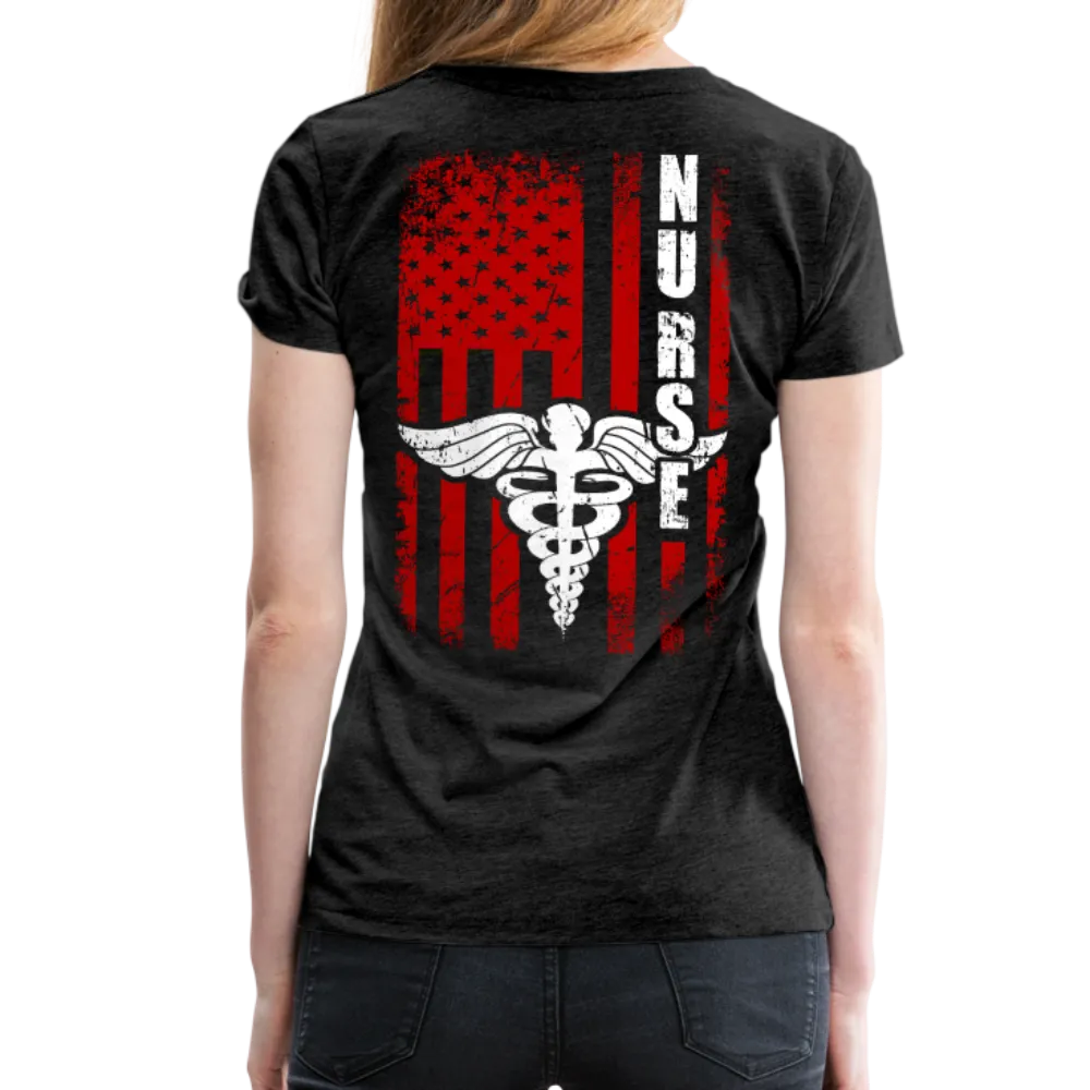 Nurse Flag Red And White Women’s Premium T-Shirt (CK1807)