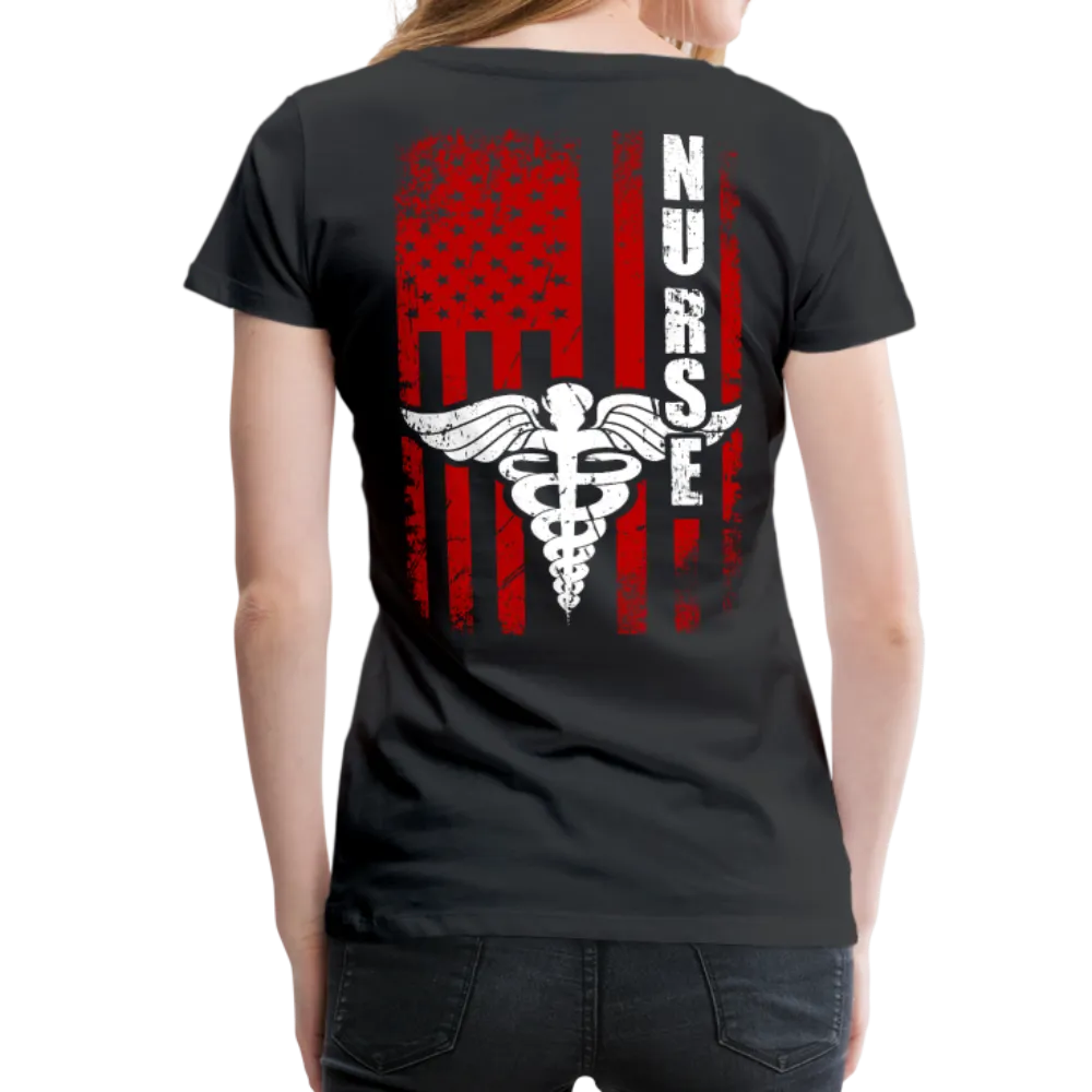 Nurse Flag Red And White Women’s Premium T-Shirt (CK1807)