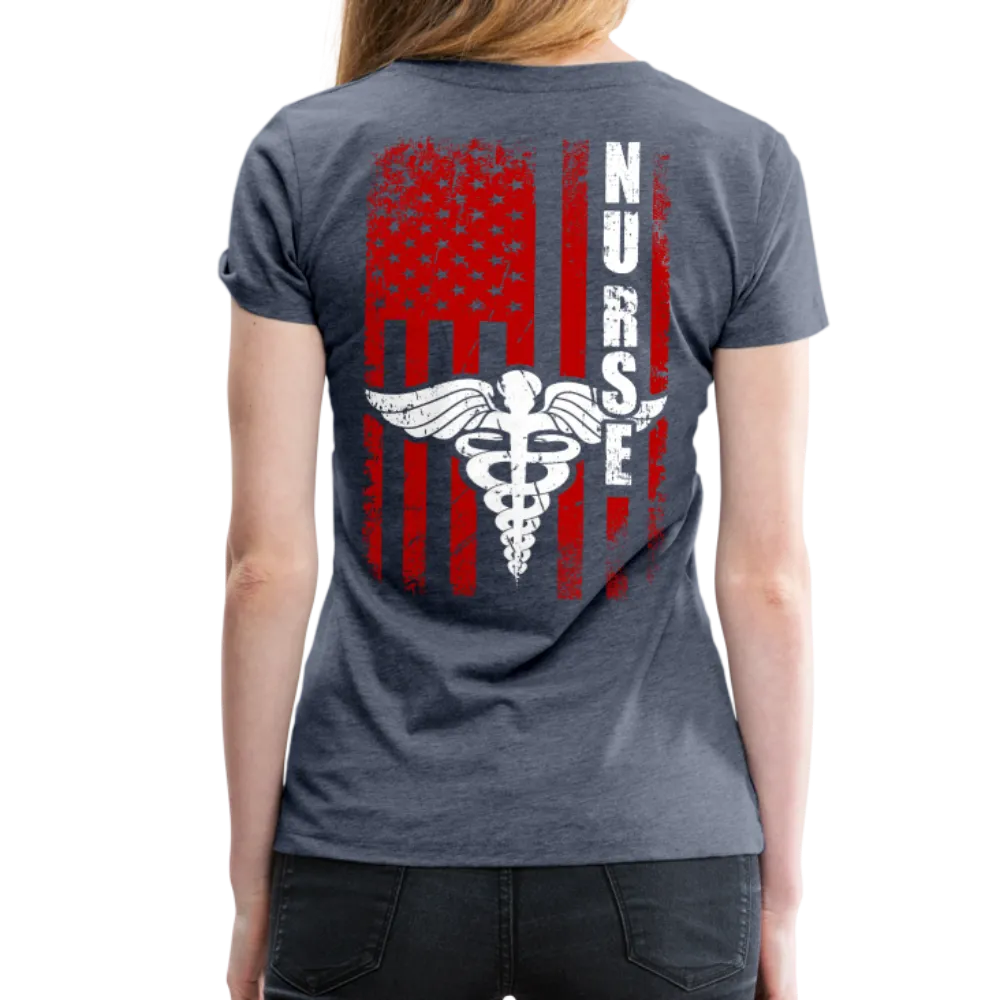 Nurse Flag Red And White Women’s Premium T-Shirt (CK1807)