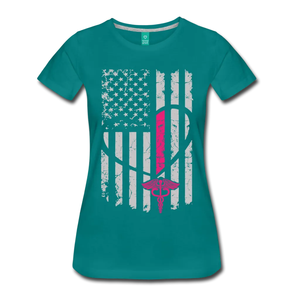 Nurse Flag Women’s Premium T-Shirt (CK1296)