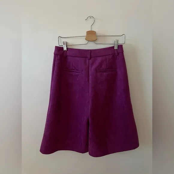 NWT Anthropologie Davina Faux Leather Culottes Purple sz. S
