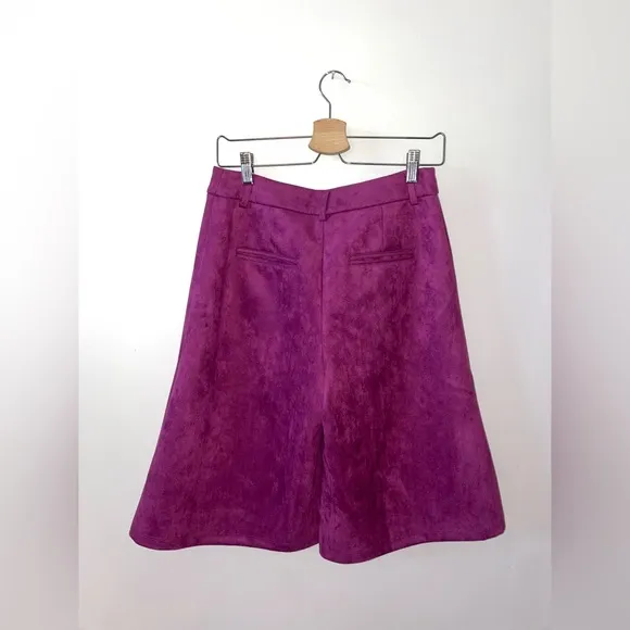 NWT Anthropologie Davina Faux Leather Culottes Purple sz. S