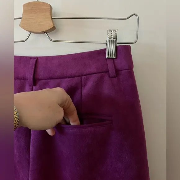 NWT Anthropologie Davina Faux Leather Culottes Purple sz. S