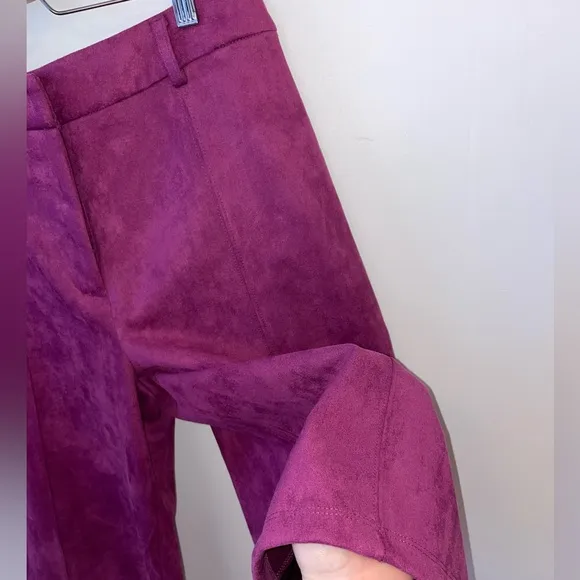 NWT Anthropologie Davina Faux Leather Culottes Purple sz. S