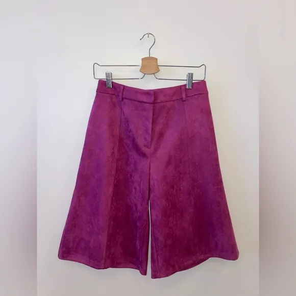 NWT Anthropologie Davina Faux Leather Culottes Purple sz. S