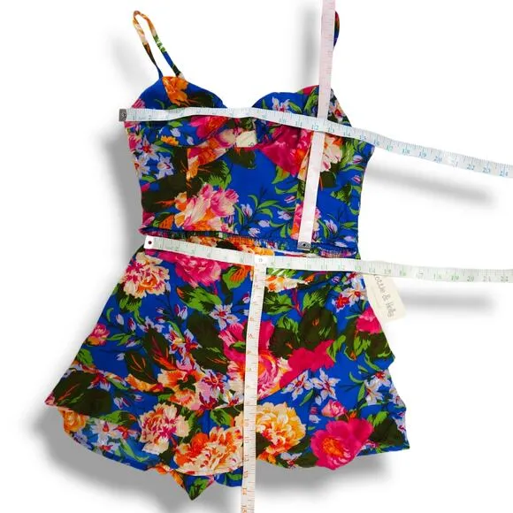 NWT B.O.G. Lottie &amp; Holly Coordinated 2pc Set Crop Top &amp; Skort Sz. M [8-10] Blue