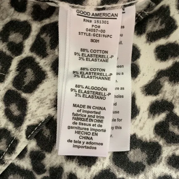 NWT Good American Leopard Print Denim Shorts