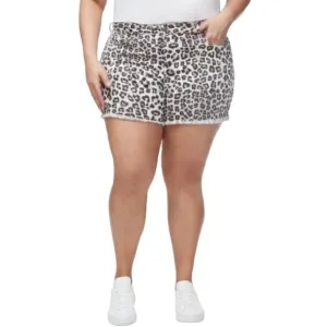 NWT Good American Leopard Print Denim Shorts