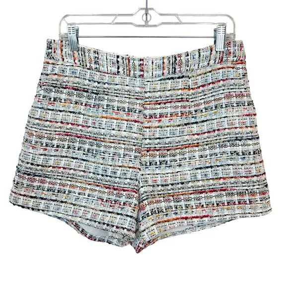nwt L'AGENCE Ashton Tweed Shorts in Plaid Multi sz 8 Preppy Chic msrp $395