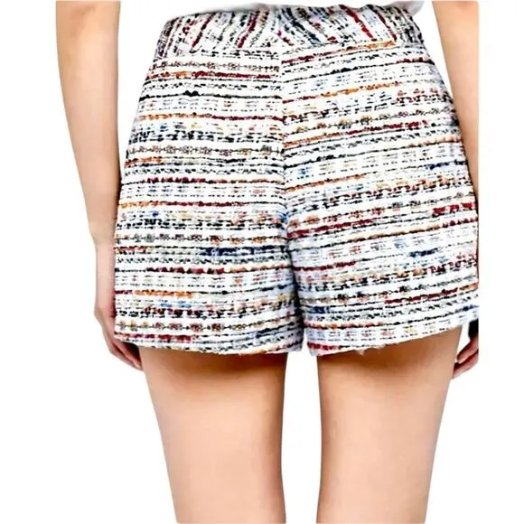 nwt L'AGENCE Ashton Tweed Shorts in Plaid Multi sz 8 Preppy Chic msrp $395