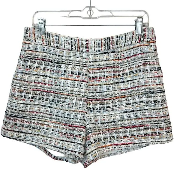 nwt L'AGENCE Ashton Tweed Shorts in Plaid Multi sz 8 Preppy Chic msrp $395