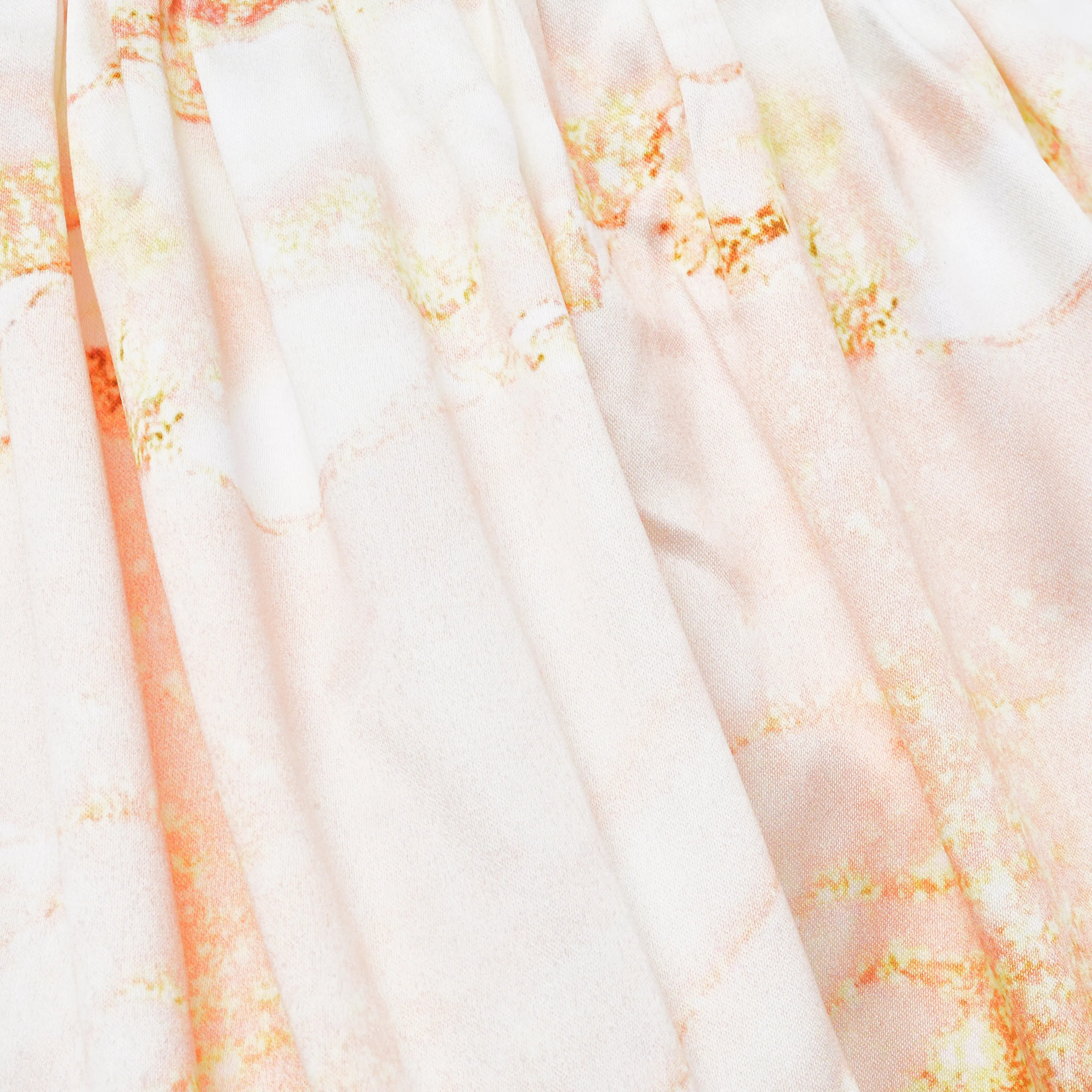 Ocean Baby Girls Gold Marble Satin Carriage Themed Smocked Petticoat Layered Dress (6M-5Yrs)
