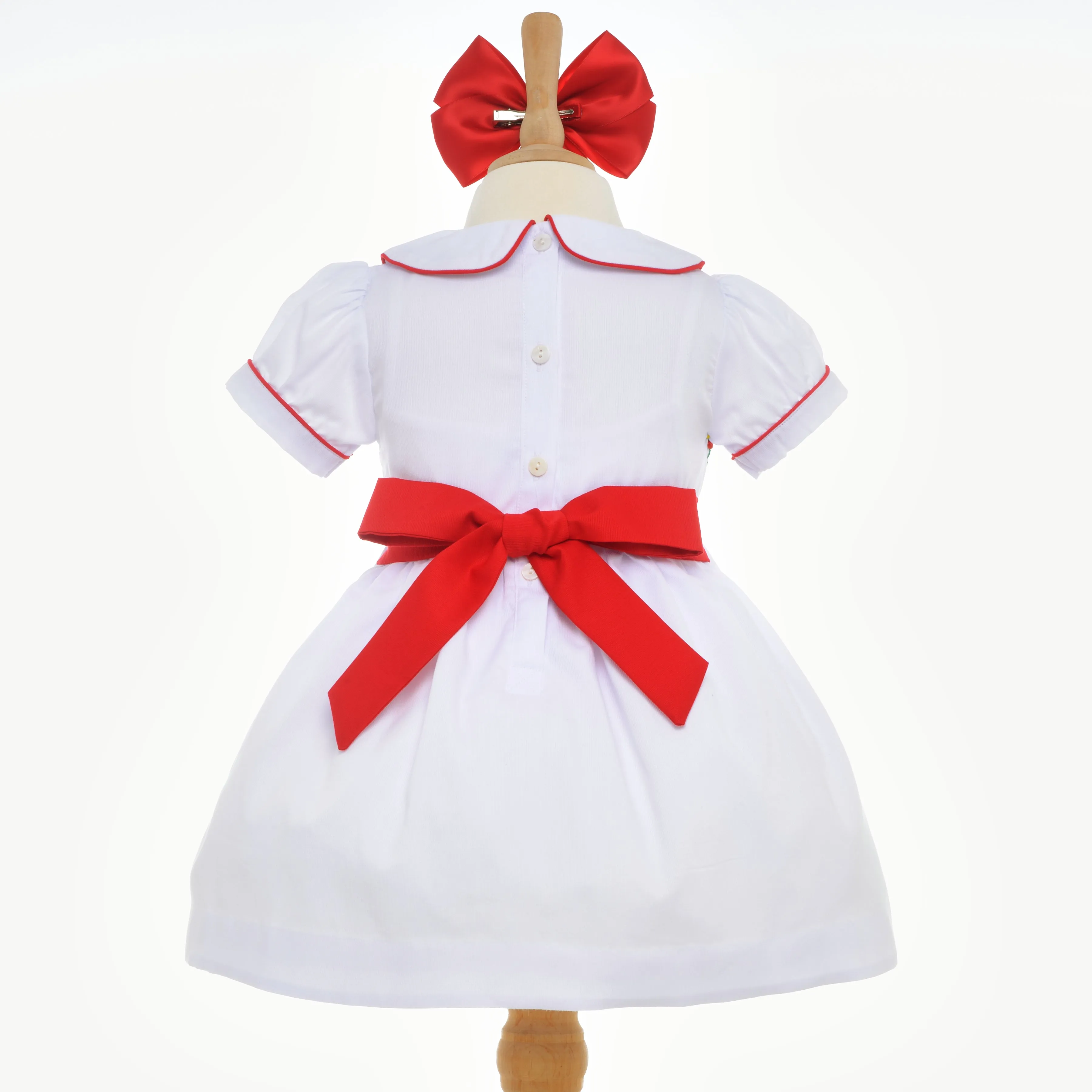 Ocean Baby Girls White Classic Carousel Smocked Petticoat Layered Dress - (NB-8Yrs)