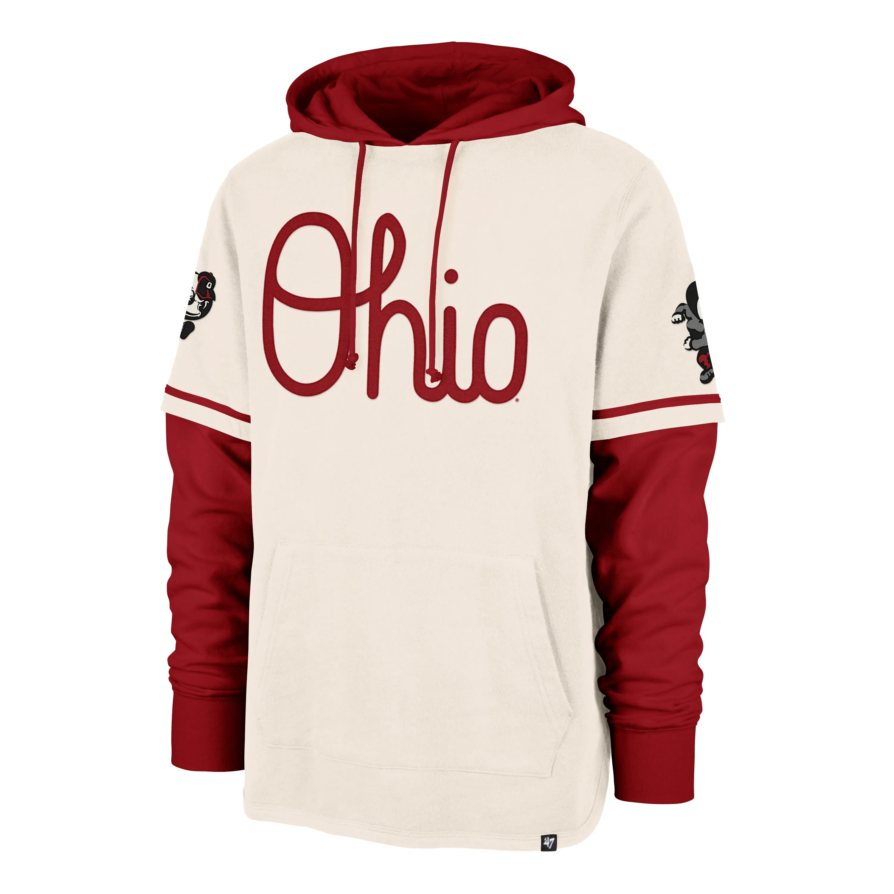 OHIO STATE BUCKEYES VINTAGE TRIFECTA '47 SHORTSTOP PULLOVER HOOD