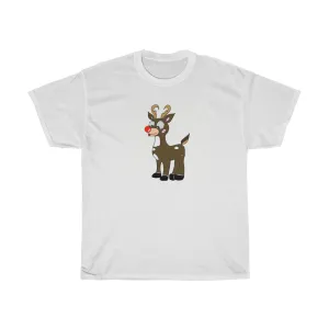 One Happy Reindeer  Adult Unisex Heavy Cotton Tee