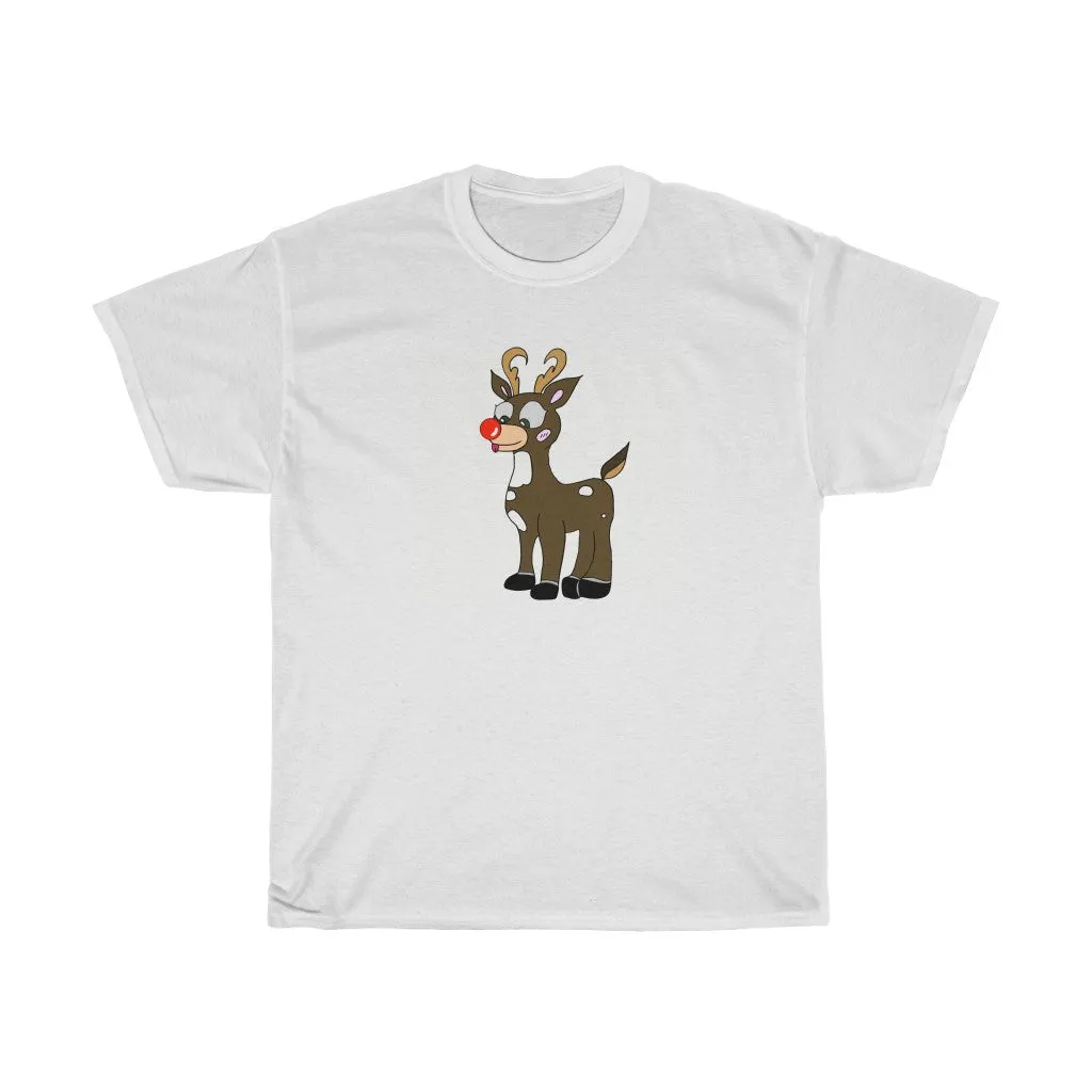 One Happy Reindeer  Adult Unisex Heavy Cotton Tee