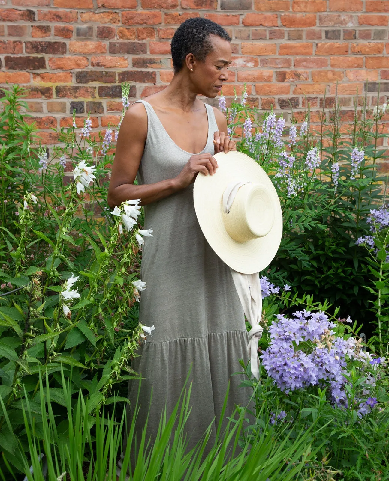 Opal Linen Jersey Dress in Olive