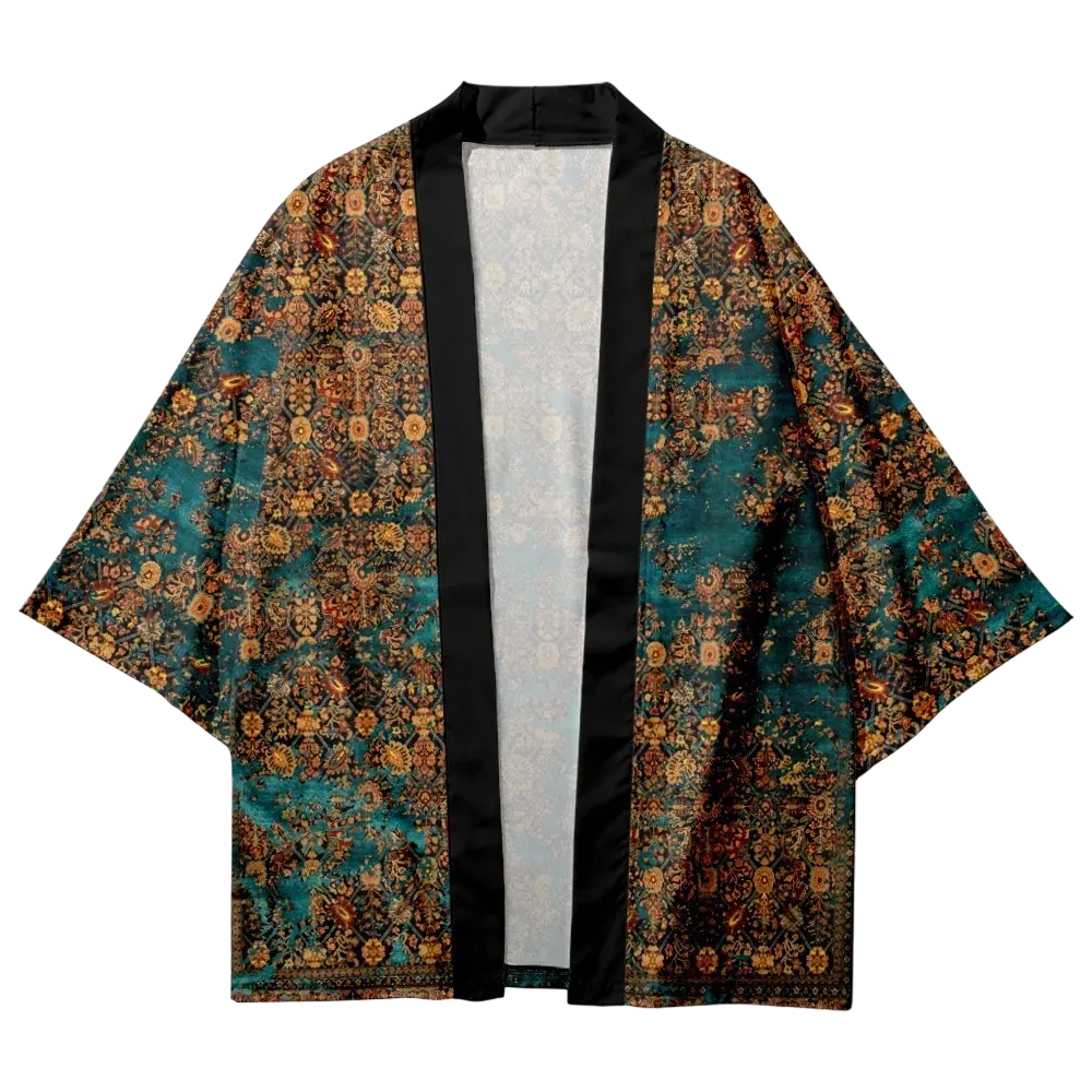 Orange Flowers Yukata Top