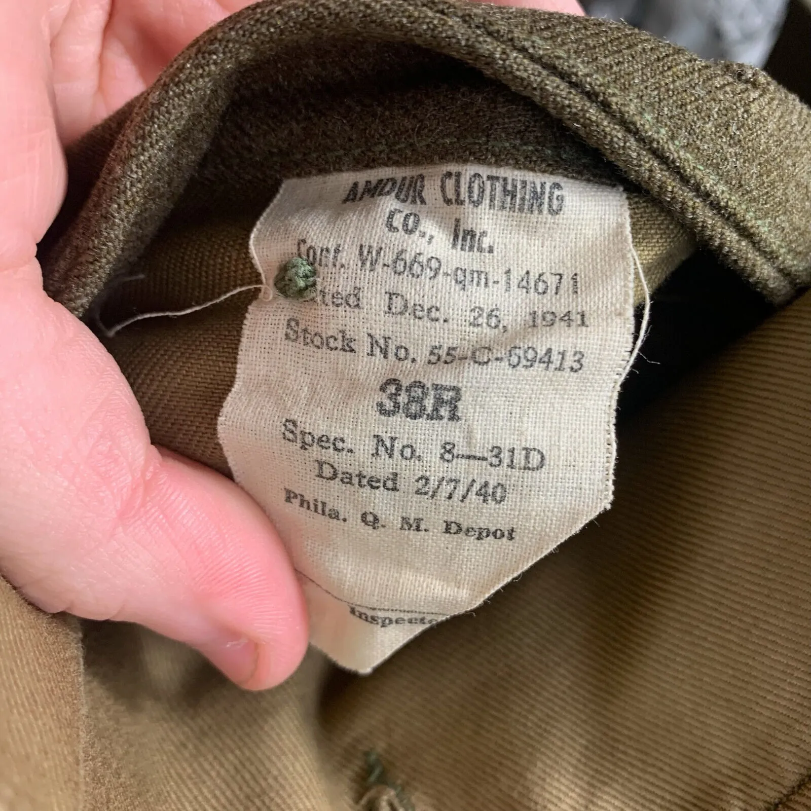 Original WW2 US Army Class A Dress Jacket 1941 - Private Ryan Prop - 38" Regular