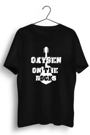Oxygen On The Rocks Logo Black Tshirt