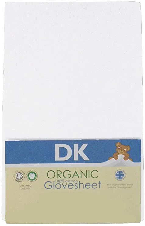 Pair of Soft White Organic  Cotton Fitted Sheets – To Fit Next to Me  Crib  83 x 50 cm