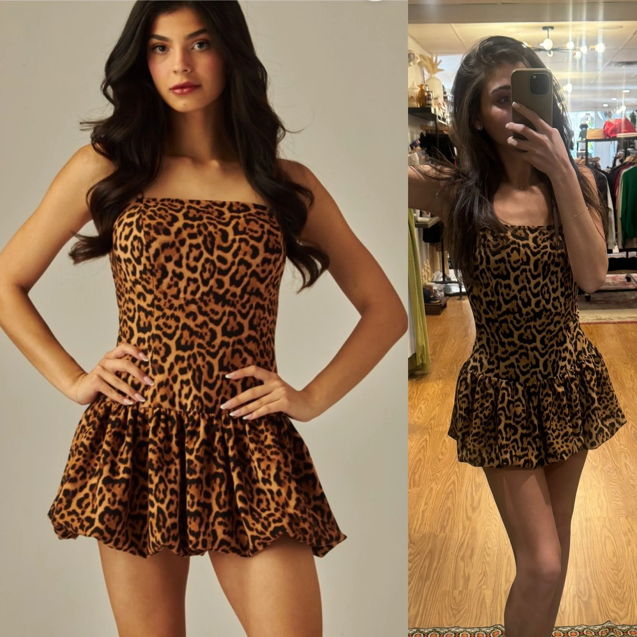 Party Girl Mini Dress (with shorts) - Leopard