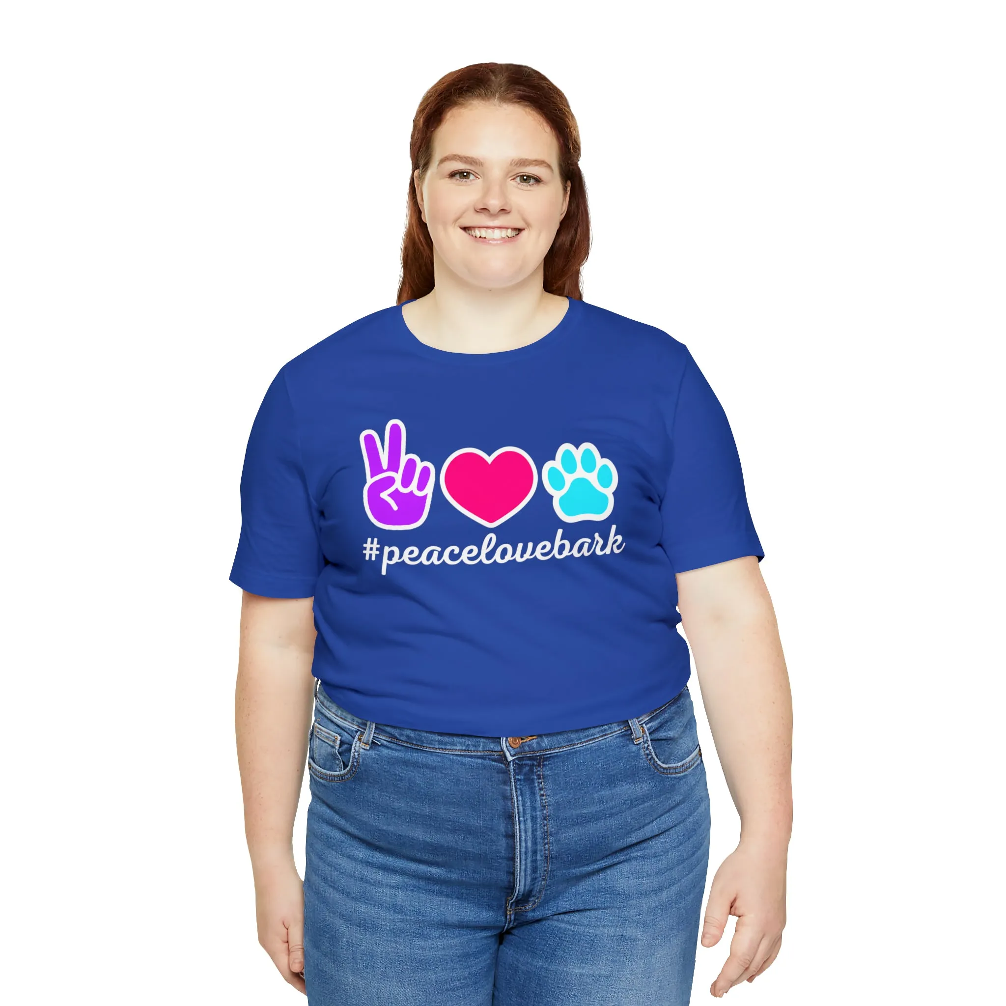 Peace Love Bark Dog T-Shirt | Funny Dog Tee |  Bella Canvas 3001 Unisex | Dog Lovers Short Sleeve Tshirt
