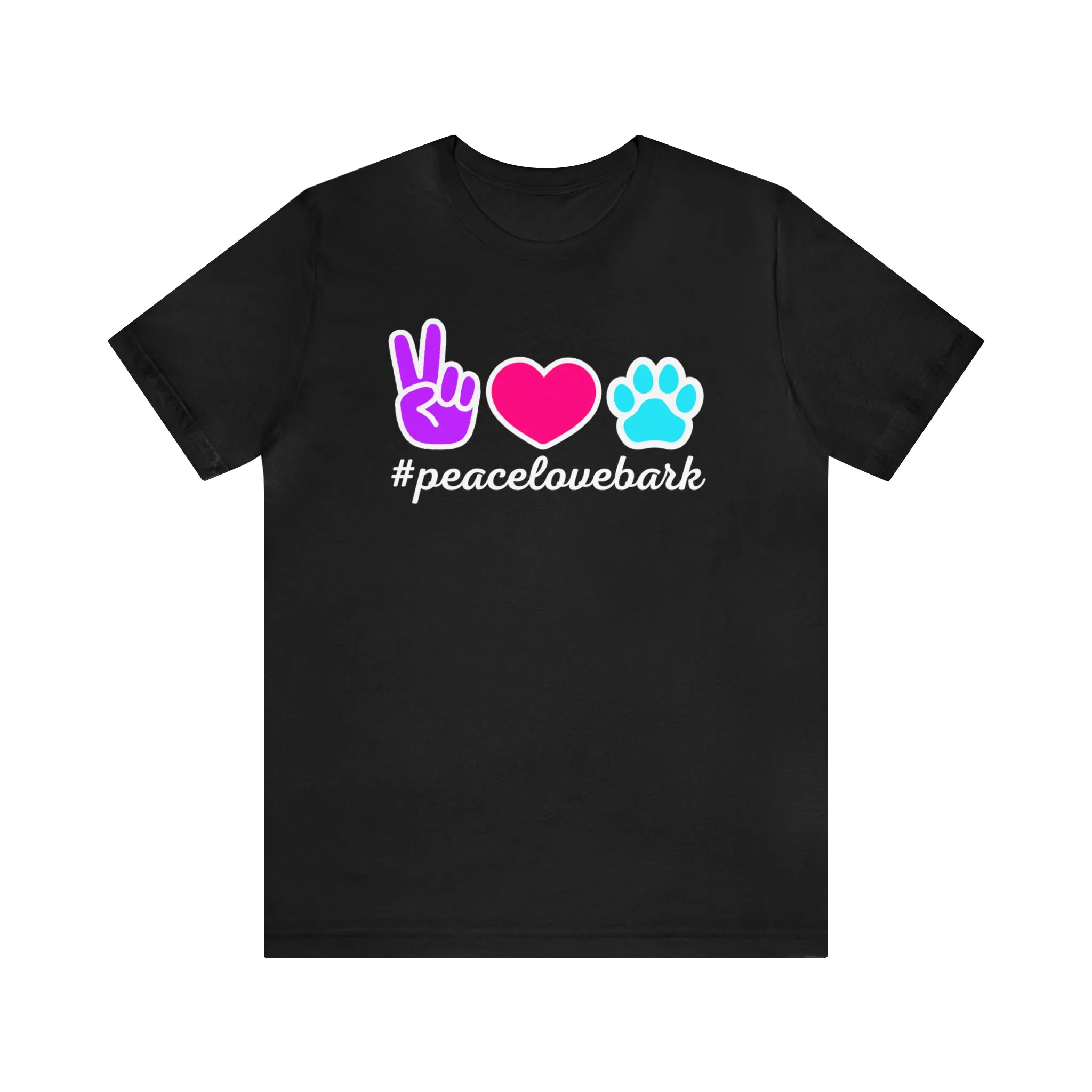 Peace Love Bark Dog T-Shirt | Funny Dog Tee |  Bella Canvas 3001 Unisex | Dog Lovers Short Sleeve Tshirt