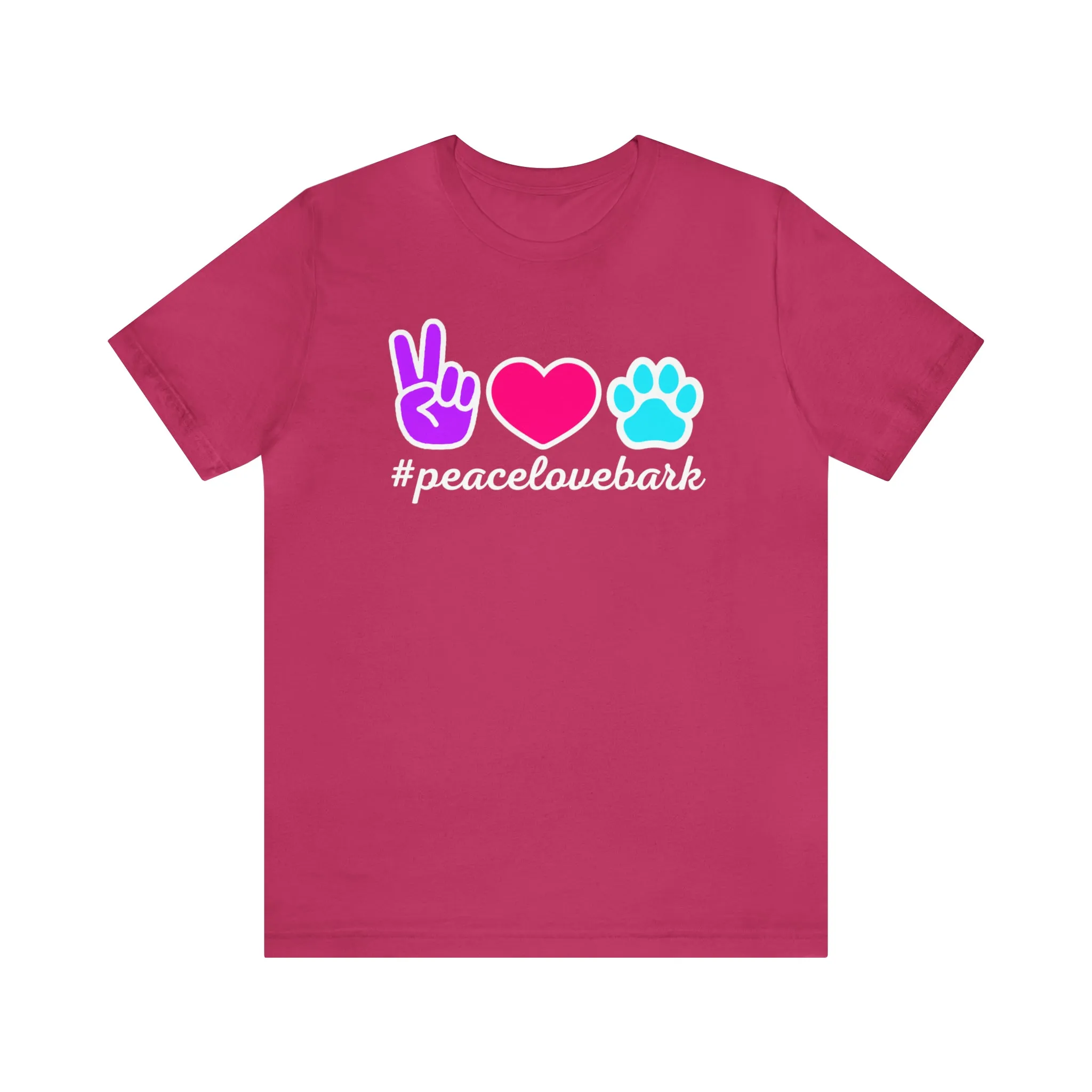 Peace Love Bark Dog T-Shirt | Funny Dog Tee |  Bella Canvas 3001 Unisex | Dog Lovers Short Sleeve Tshirt