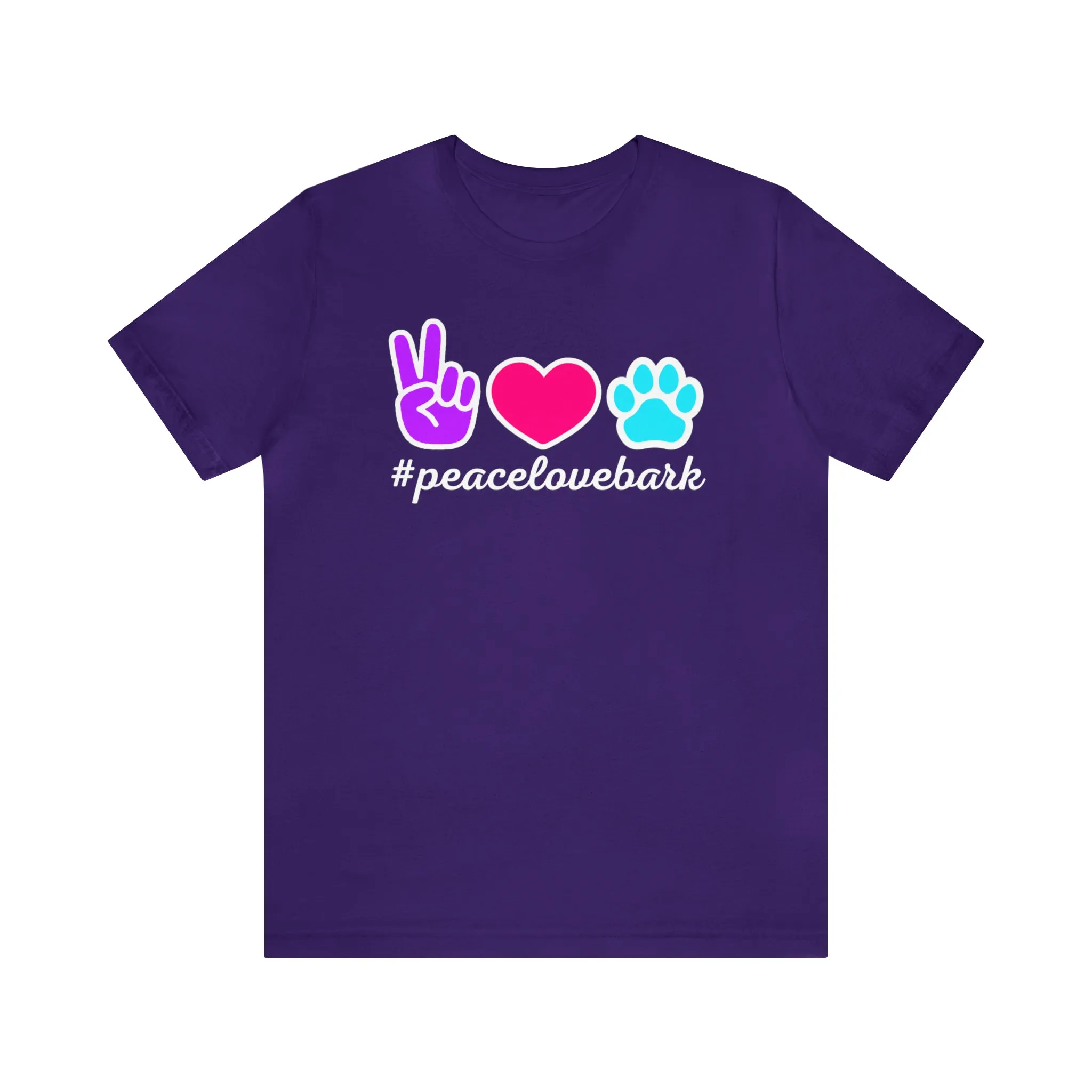 Peace Love Bark Dog T-Shirt | Funny Dog Tee |  Bella Canvas 3001 Unisex | Dog Lovers Short Sleeve Tshirt