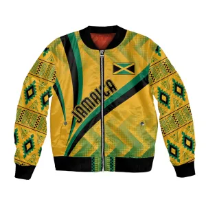 Personalised Jamaica Bomber Jacket Kente Pattern Basic - Yellow LT7