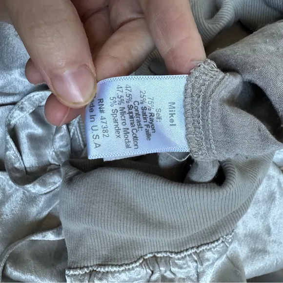 PJ Harlow Pajama Mikel Silver Silky Shorts &amp; Anne Sleeveless Tank Top | M