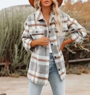 Plaid Oversized Shacket for Women